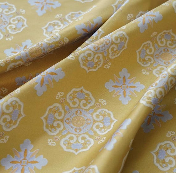 Jacquard brocade fabric by the yard