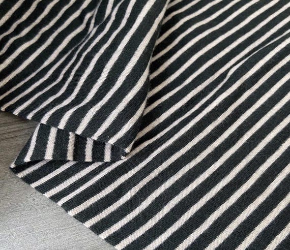 Striped Knit Cashmere Wool fabric by the yard