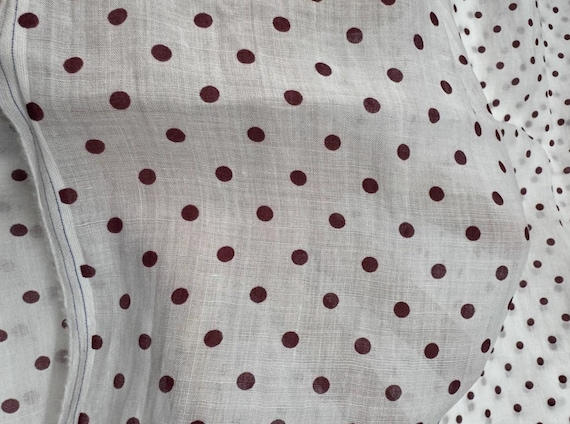 Polka dots ramie fabric by the yard