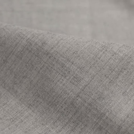 Gray Worsted Wool fabric by the yard SUITING Fabric