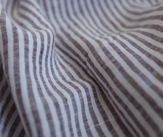 Yarn Dyed Striped Linen Fabric by Yard (280cm Wide) – Apparel, Bedding, Curtains