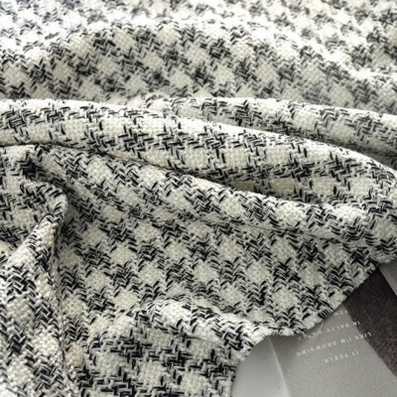 Houndstooth Tweed Fabric by the Yard Etsy
