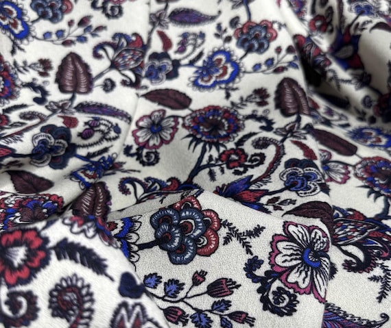 Print Wool fabric by the yard