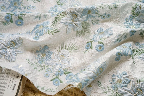Jacquard brocade fabric by the yard