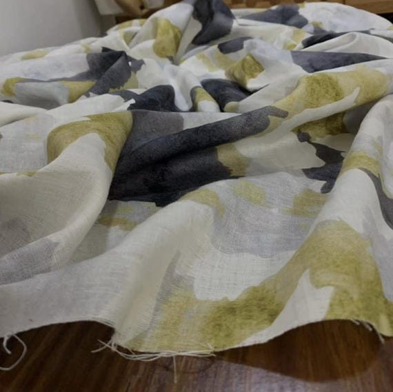 Print Linen fabric by the yard