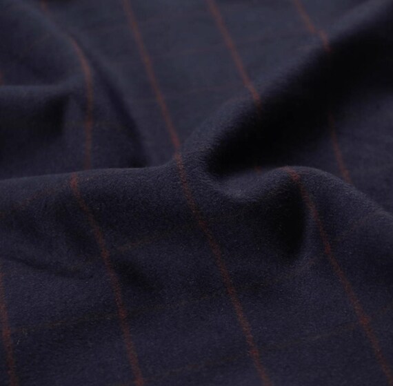 Double Sided plaid wool fabric by the yard