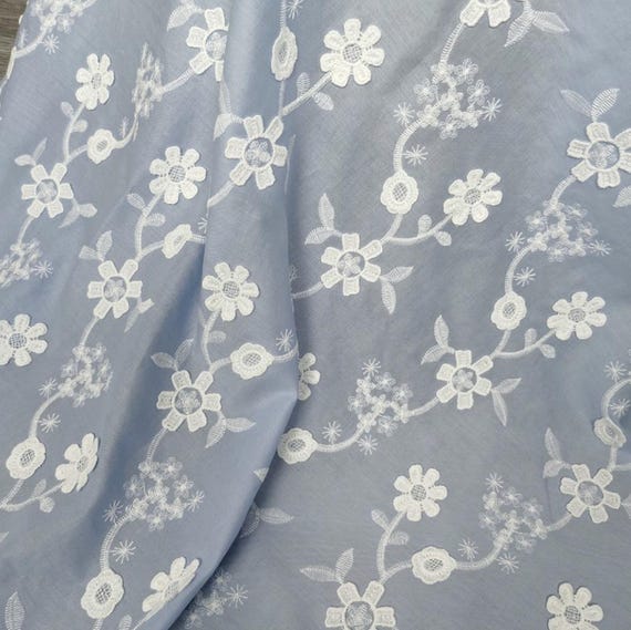 3D Embroidery fabric, Cotton Embroidery fabric, Flower Embroidery Sold by Meter