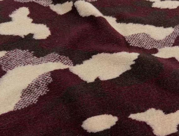 Patterned Knit Wool fabric by the yard camouflage
