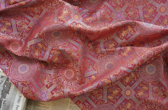 Jacquard brocade fabric by the yard