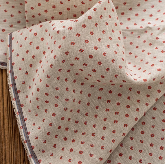 Print linen fabric by the yard