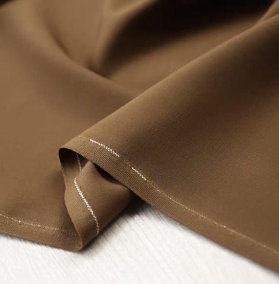 Brown Worsted Wool fabric by the yard SUITING Fabric