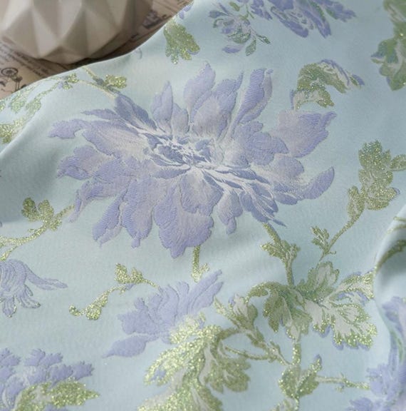 Jacquard brocade fabric by the yard