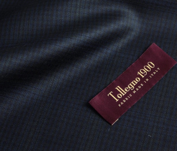 Italian Fabric Plaid Worsted Wool fabric by the yard for Suiting