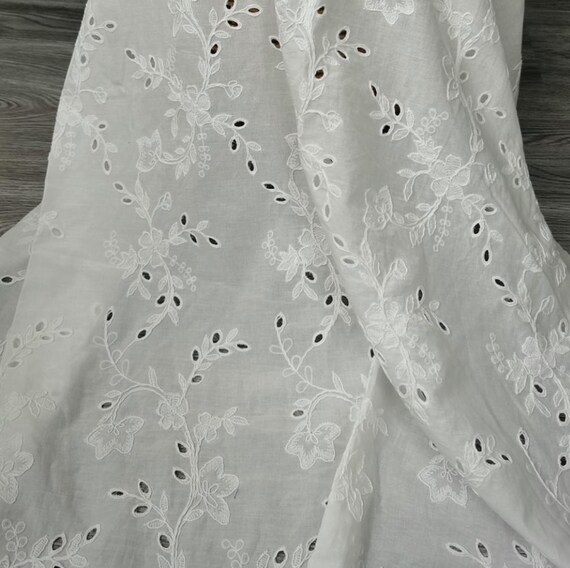 Embroidery cotton fabric By the yard