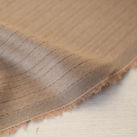 Striped Worsted Wool fabric by the yard