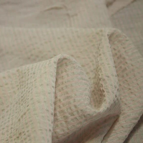 Textured Striped linen fabric by the yard
