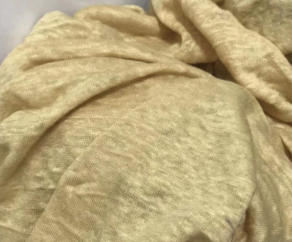 Knit linen jersey fabric by the yard