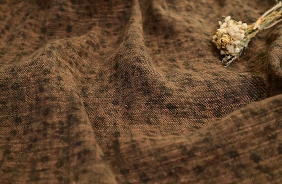 Print floral linen fabric by the yard