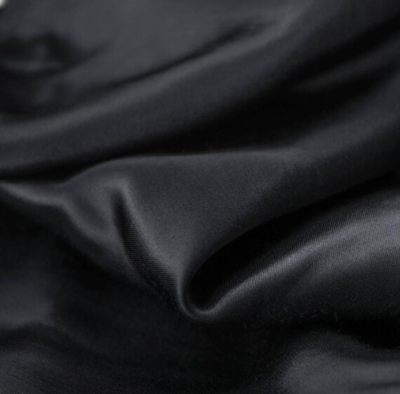 Black satin viscose fabric by the yard