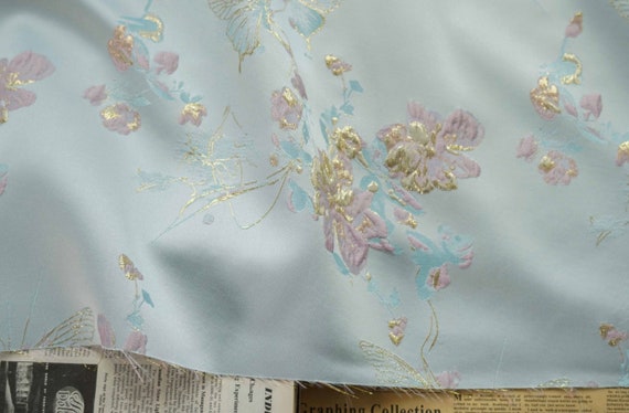 Jacquard brocade fabric by the yard
