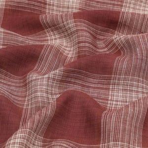 Plaid linen fabric grid gingham checkered linen fabric by the yard