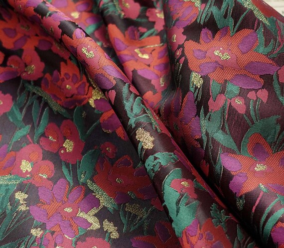 Jacquard brocade fabric by the yard