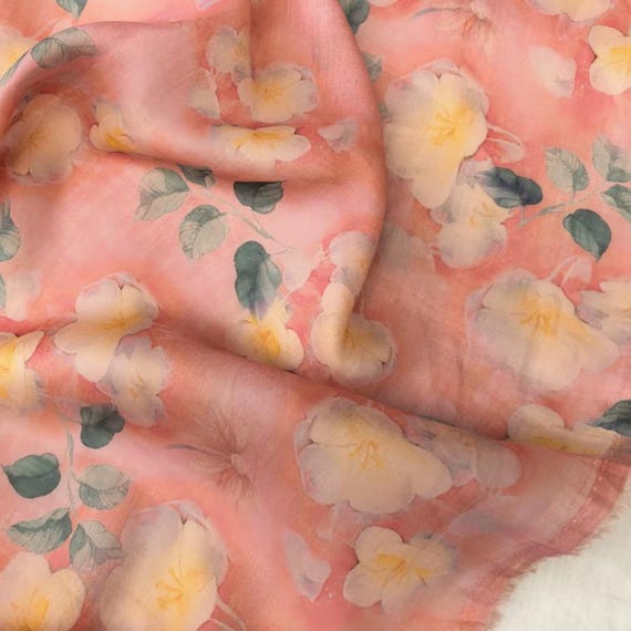 Floral Print ramie fabric by the yard