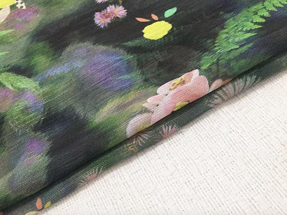 Print Silk linen fabric by the yard