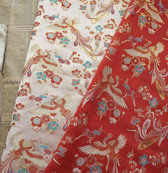 Jacquard brocade fabric by the yard