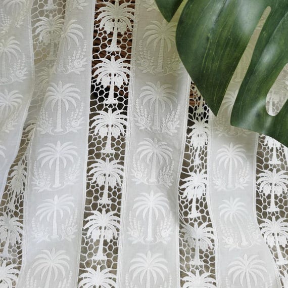 Embroidery cotton fabric by the yard