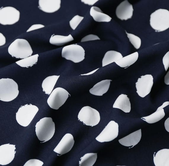 Polka Dots Print viscose fabric by the yard