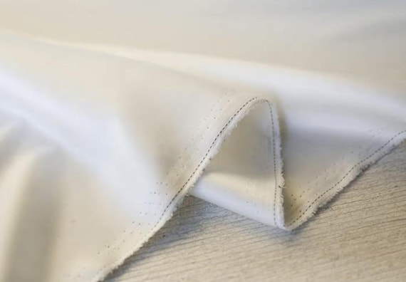 Ivory Triacetate satin fabric by the yard