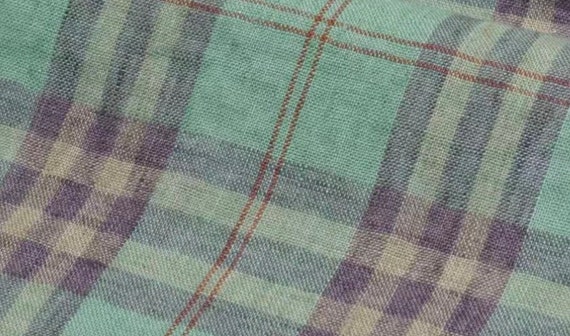 Plaid linen fabric, Grid linen fabric, Checkered linen fabric, Gingham linen fabric by the yard