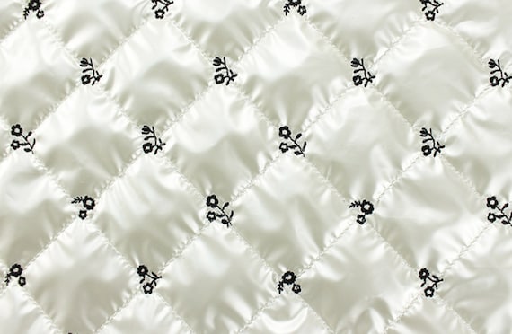 Embroidered Textured quilted padded fabric by the yard