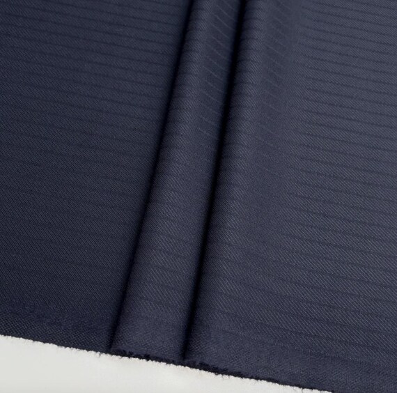 Striped Worsted cashmere wool fabric by the yard