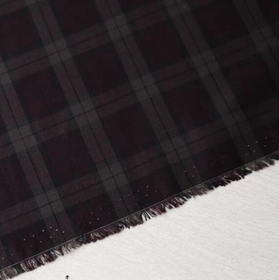 Plaid cotton fabric by the yard
