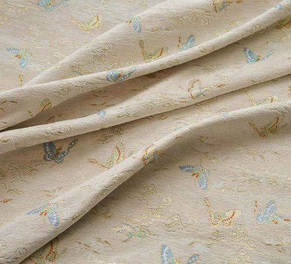Jacquard brocade fabric by the yard