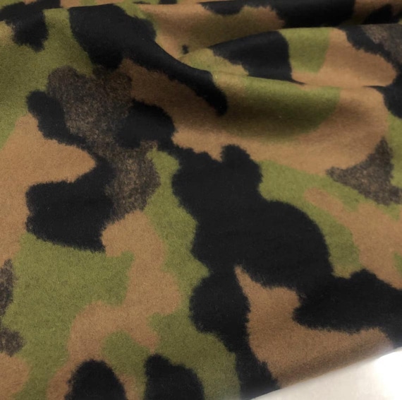 Camouflage Wool fabric by the yard