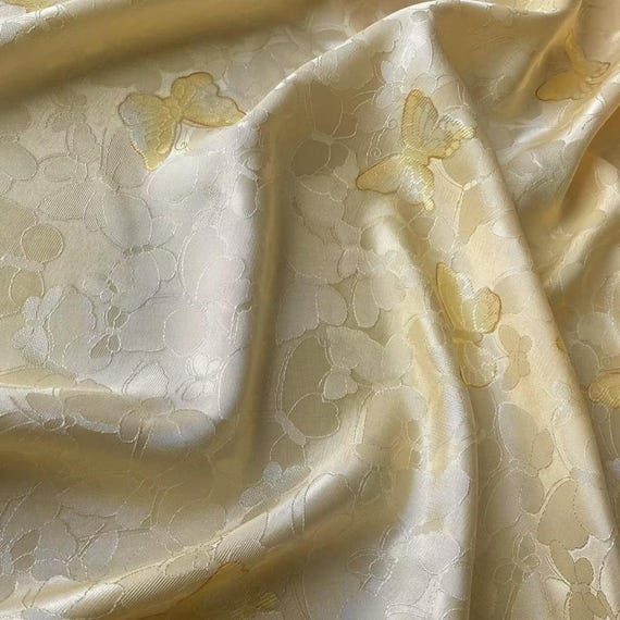Jacquard print silk fabric by the yard