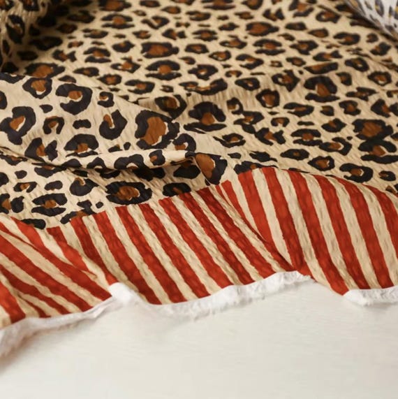 Print Textured cotton fabric by the yard