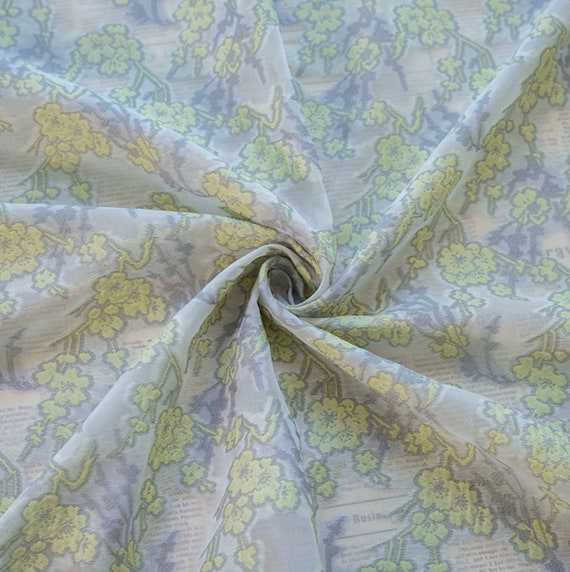 Jacquard floral fabric by the yard