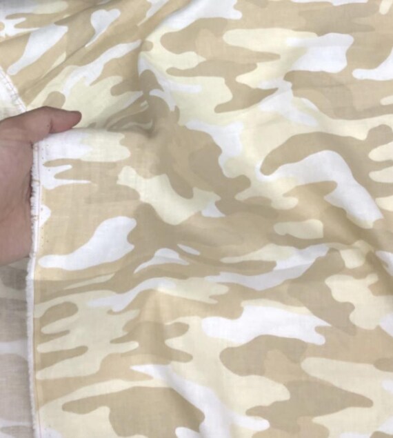 Camouflage linen fabric by the yard