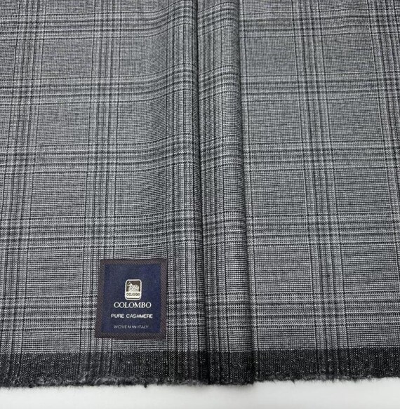 Plaid Worsted wool fabric by the yard