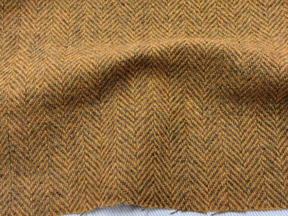 Herringbone wool fabric by the yard