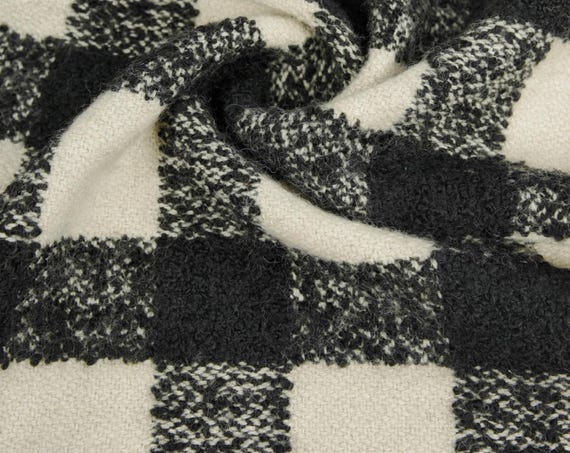 Plaid Wool Fabric, Checkered Material By The Yard