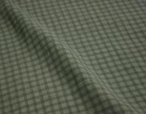Plaid ramie tencel fabric by the yard