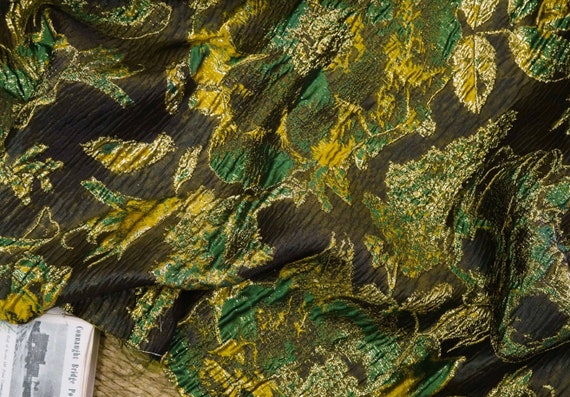 Jacquard brocade fabric by the yard