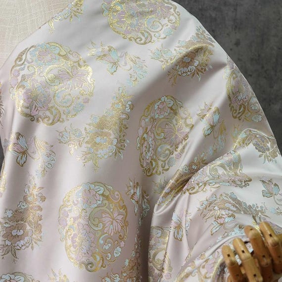 Jacquard brocade fabric by the yard