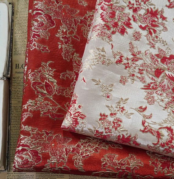 Jacquard brocade fabric by the yard