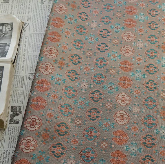 Jacquard brocade fabric by the yard